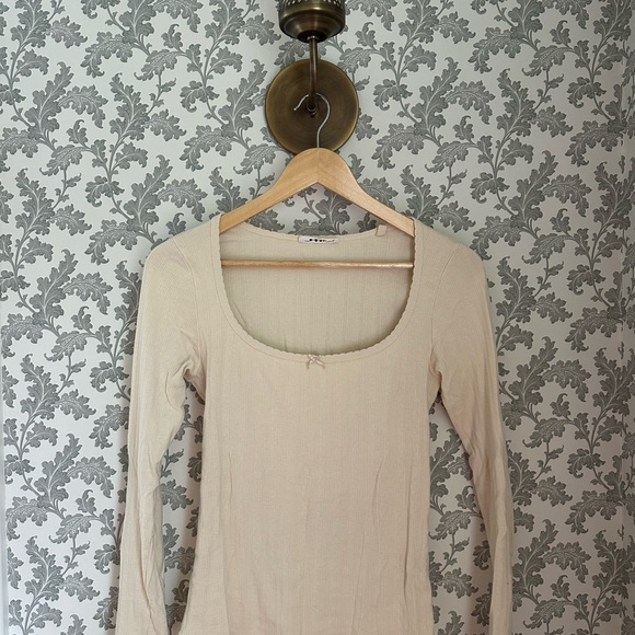 Doen Pointelle Long Sleeve Top - Ivory - Picture 2 of 2